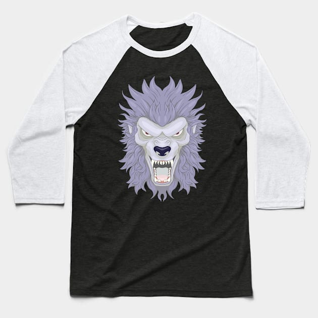 Blue Werewolf Baseball T-Shirt by inquinare